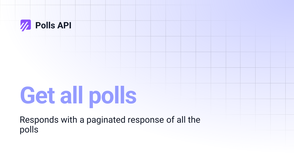 Get all polls | Polls API