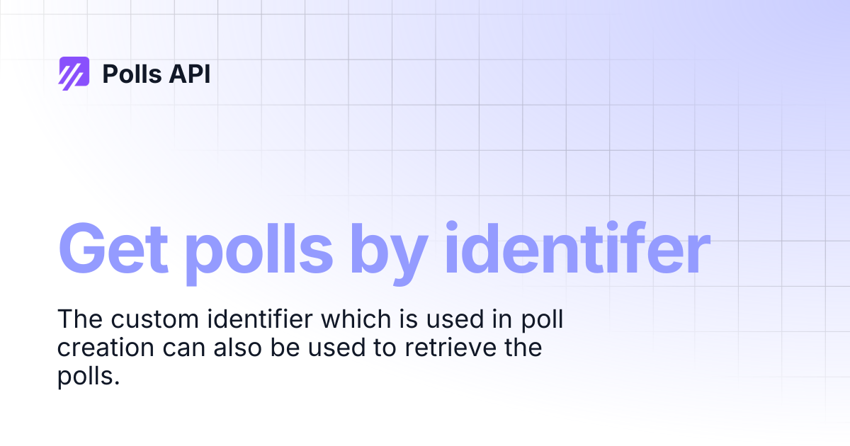 Get polls by identifer | Polls API